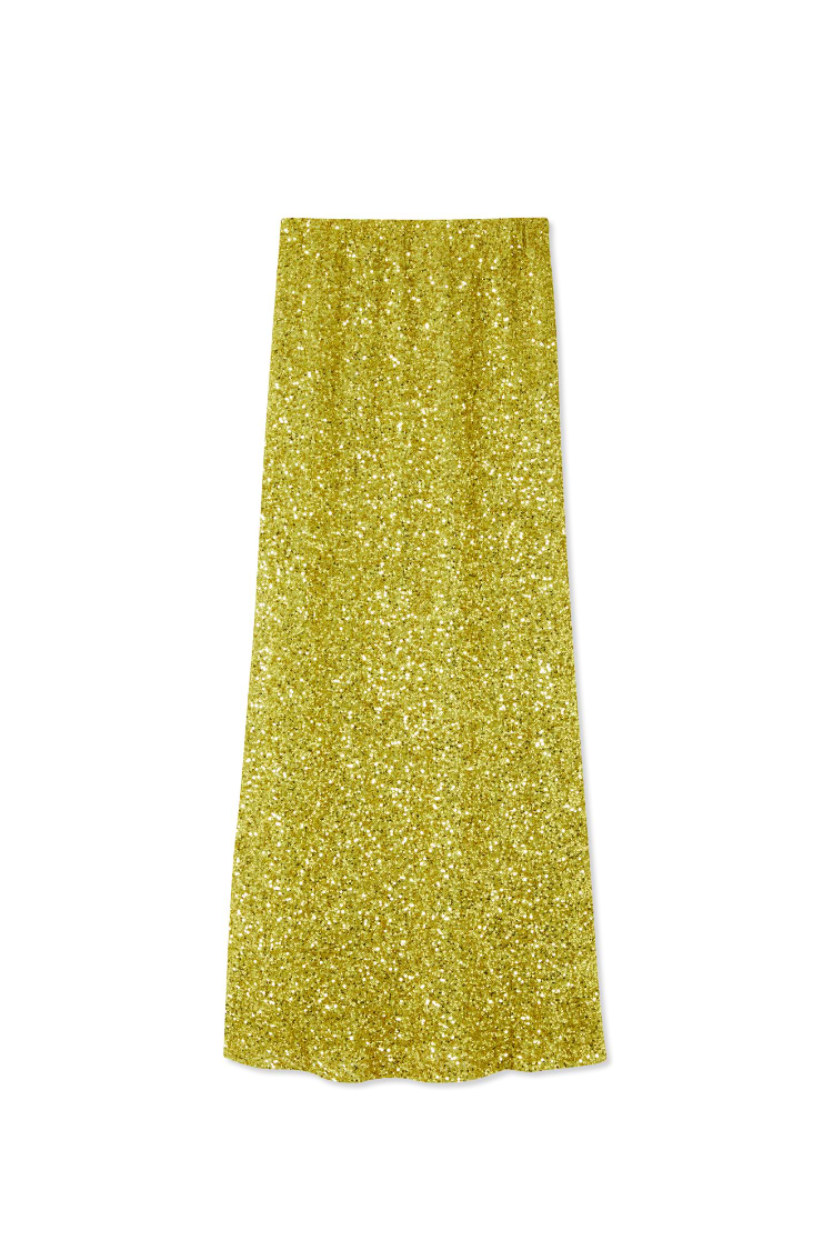 Lime Sequin Dorris Skirt