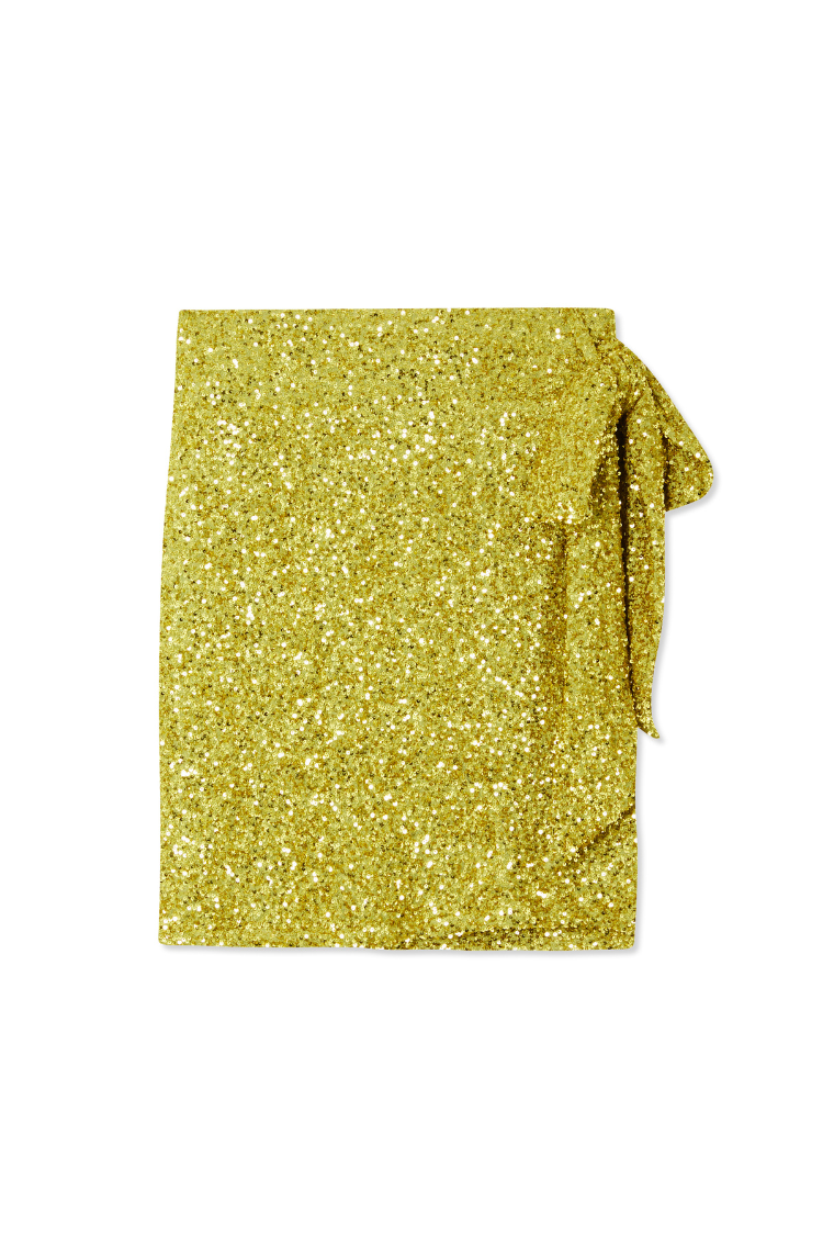 Lime Sequin Mini Jaspre Skirt