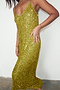 Lime Sequin Slip Dress