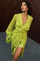 Thumbnail for caption_Model wears Deep Lime Sheer Midaxi Vienna in UK 8 / US 4