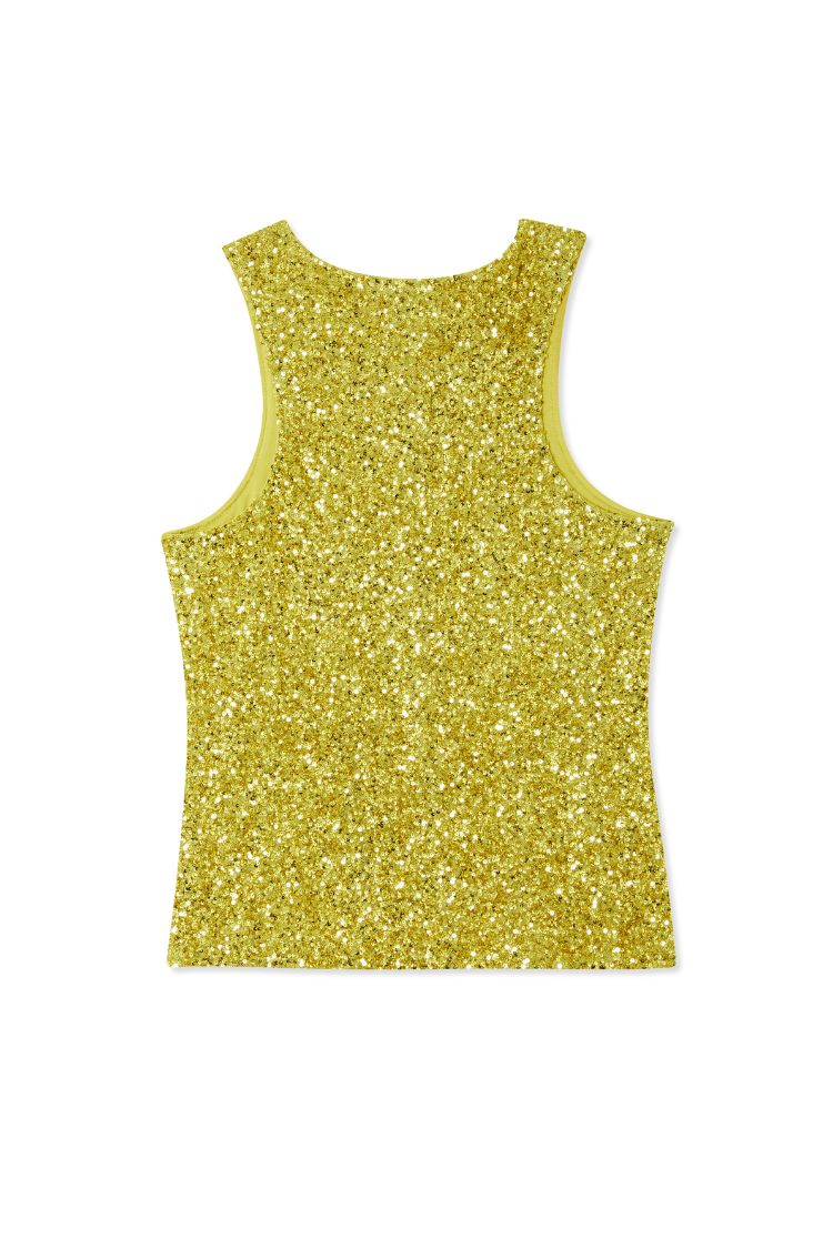 Lime Sequin Tank Top