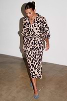 Thumbnail for Model wearing Linen Leopard Maxi Jaspre Skirt