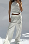 White Cotton Linen Demi Trouser