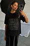 Black Beaded Logo T-shirt