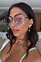 Blue Tint Lucy Square Sunglasses