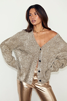 Thumbnail for caption_Model wears Metallic Knit Cardigan in size M