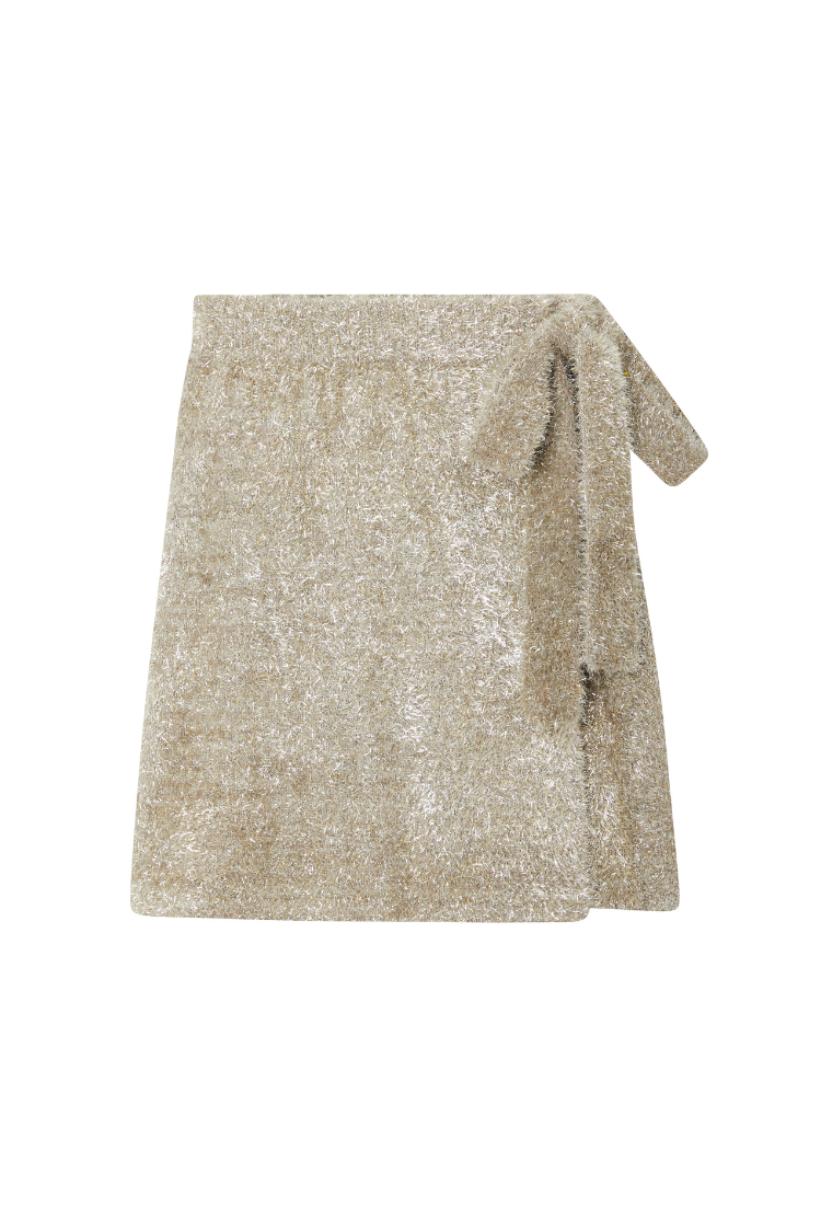 Metallic Knit Mini Jaspre Skirt