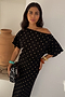 Black Tilly Plisse Dress with Gold Fleck