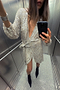 Silver Sequin Mini Vienna Wrap Dress