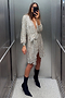 Silver Sequin Mini Vienna Wrap Dress