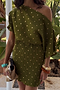 Khaki Mini Plisse Tilly Dress
