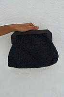 Thumbnail for Black Beaded Mirror Bag