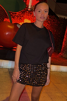 Thumbnail for caption_Model wears Black Beaded Mirror Skirt in size S
