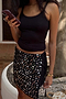 Black Beaded Mirror Skirt