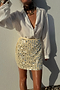 Cream Beaded Mirror Skirt