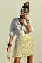 Cream Beaded Mirror Skirt