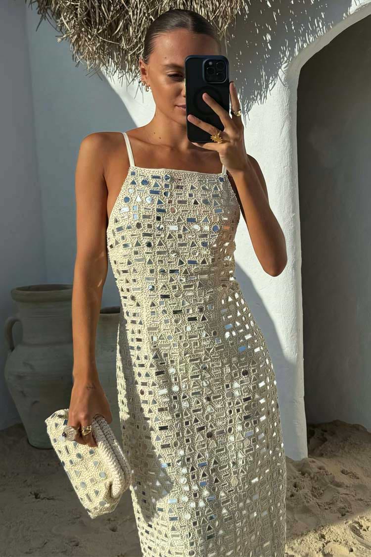 Cream Mirror Taliah Midi Dress