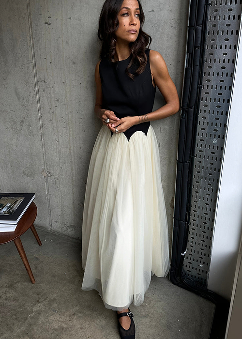 Black and Cream Monika Dress