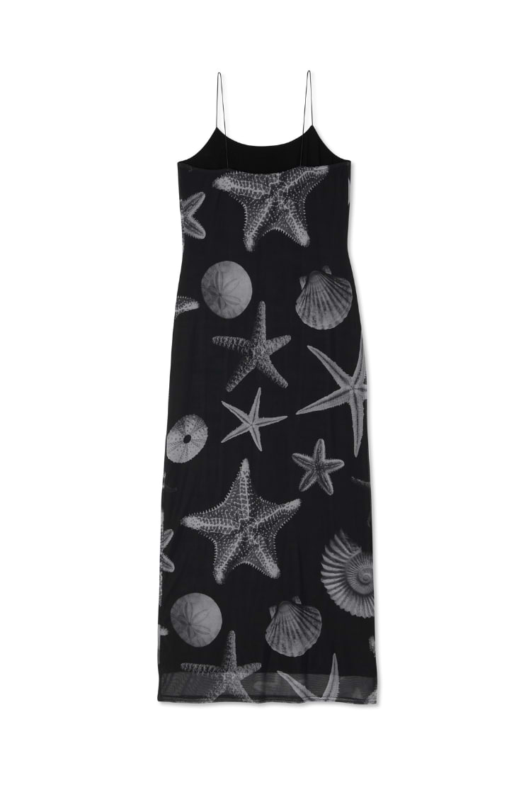 Black Seashell Mesh Cami Dress