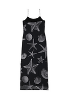 Thumbnail for Black Seashell Mesh Cami Dress