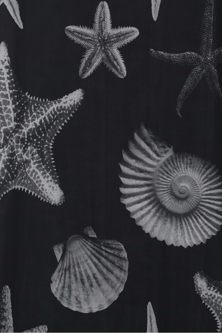 Black Seashell Mesh Cami Dress