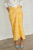 Thumbnail for  caption_Model wears Yellow Mosaic Maxi Jaspre Skirt in UK size 10/ US 6