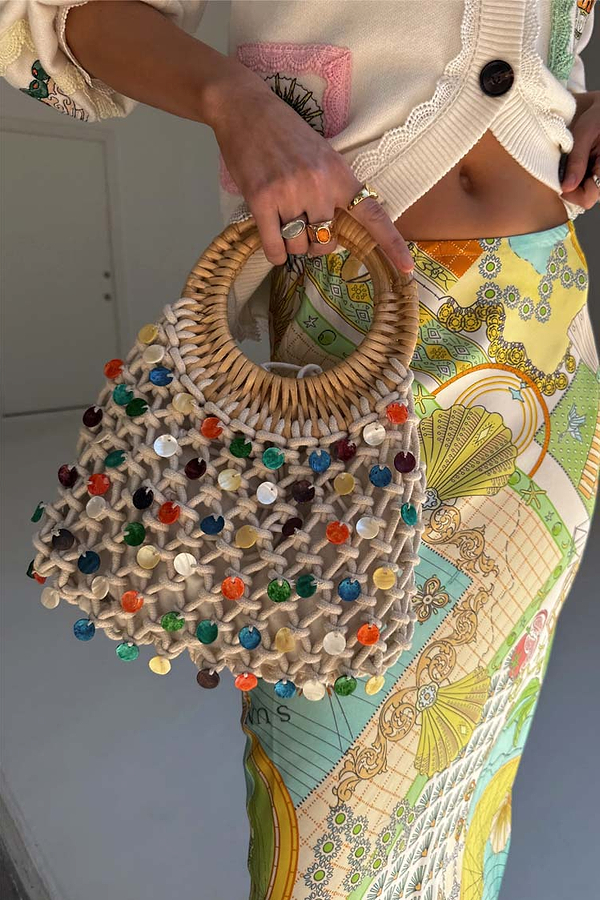 Multi Shell Macrame Bag
