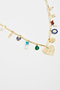 Gold Plated Balearic Multi Charm Necklace