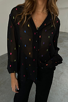 Thumbnail for caption_Model wears Multi Spot Miley Shirt in UK size 10/ US 6