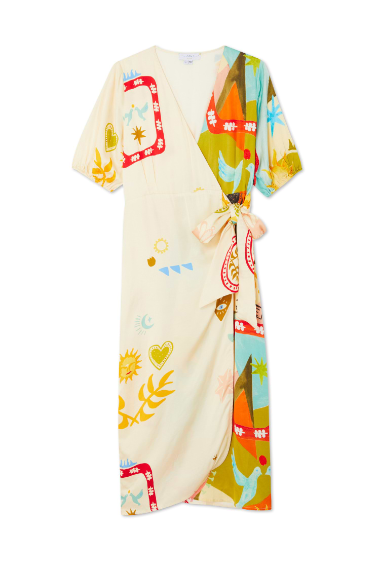 Multi Sundazed Summer Vienna Wrap Dress Petite