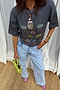 Grey Mystical Beaded T-Shirt