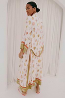 Thumbnail for caption_Model wears Cream Mystical Maxi Robe in size M