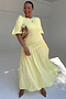 Butter Yellow Shirred Nara Dress