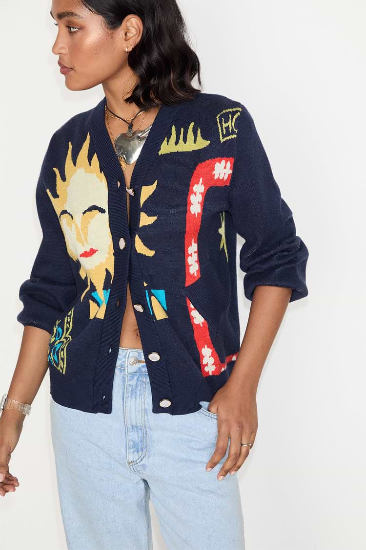 Navy Sundazed Summer Bomber