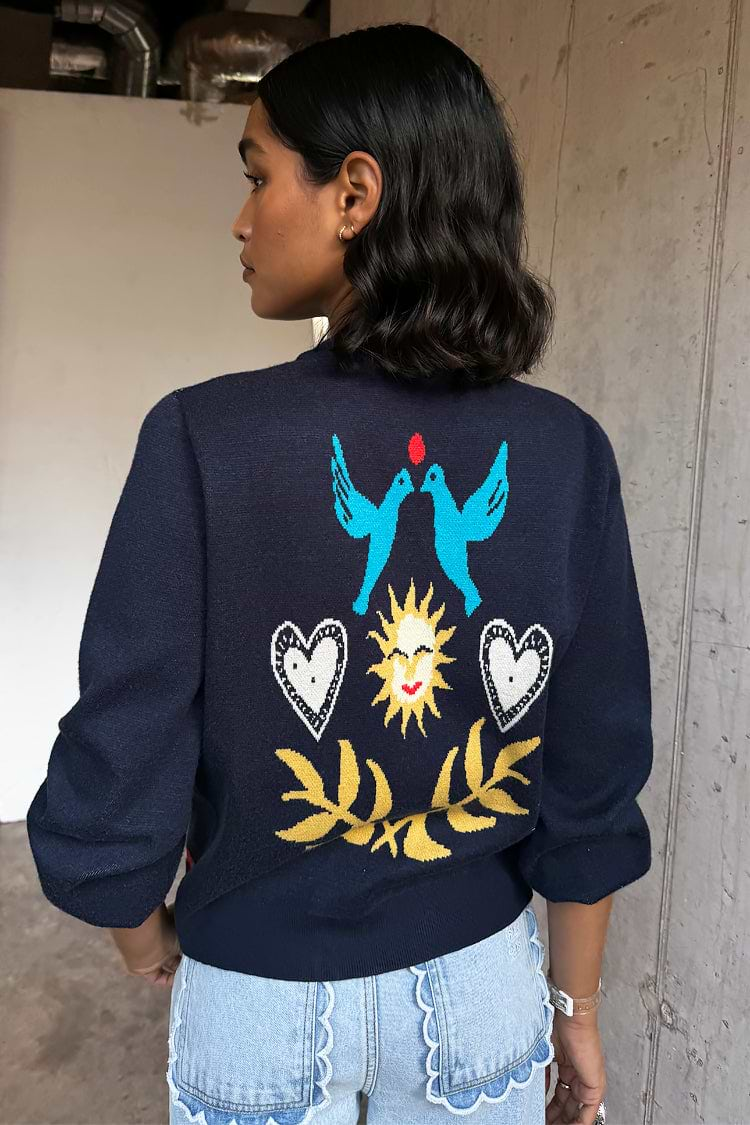 Navy Sundazed Summer Bomber