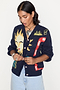 Navy Sundazed Summer Bomber