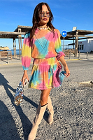 Thumbnail for Rainbow Ombre Nieve Mini Dress