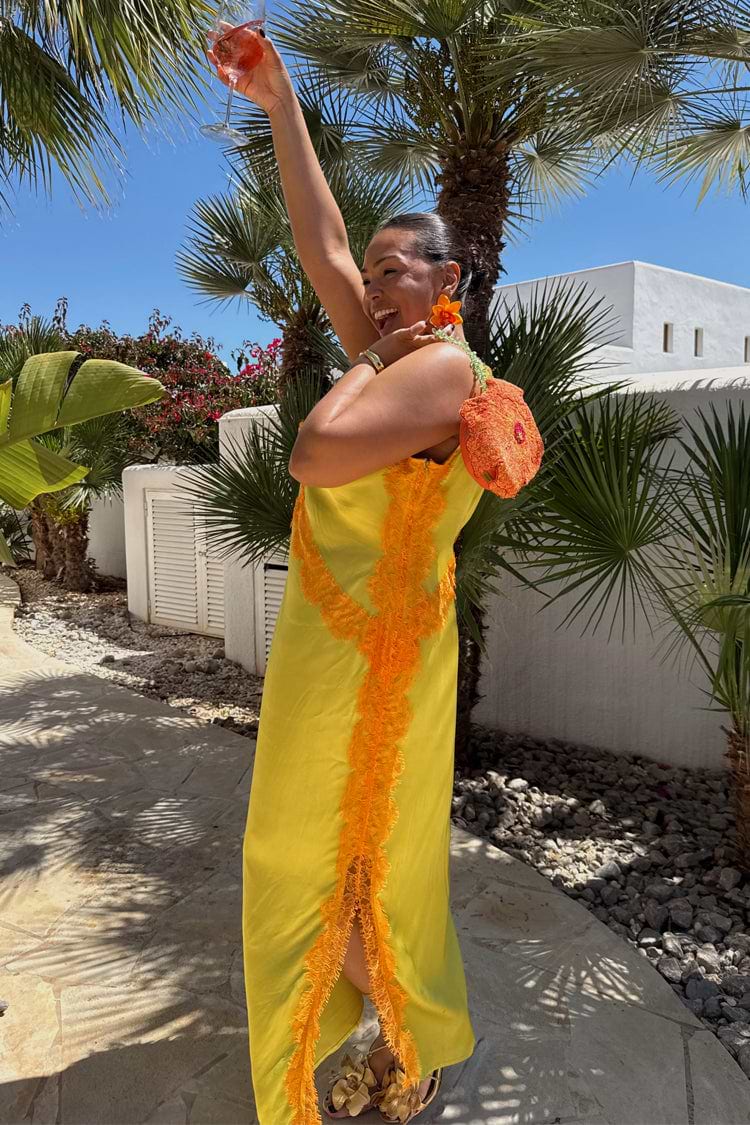 Olive and Orange Lace Clio Dress