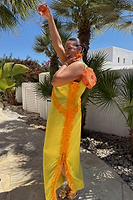Thumbnail for Olive and Orange Lace Clio Dress