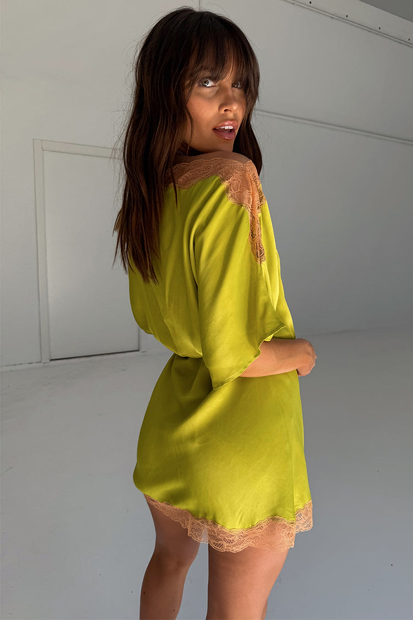 Olive Lace Mini Tilly Dress
