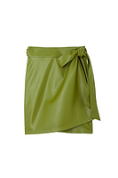 Thumbnail for Olive Green Vegan Leather Mini Jaspre Skirt Petite