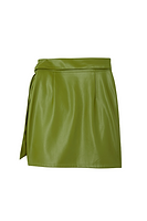 Thumbnail for Olive Green Vegan Leather Mini Jaspre Skirt