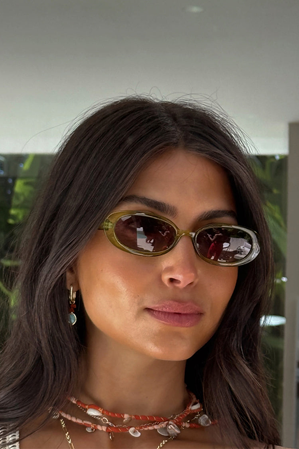 Olive Oval Sunglasses
