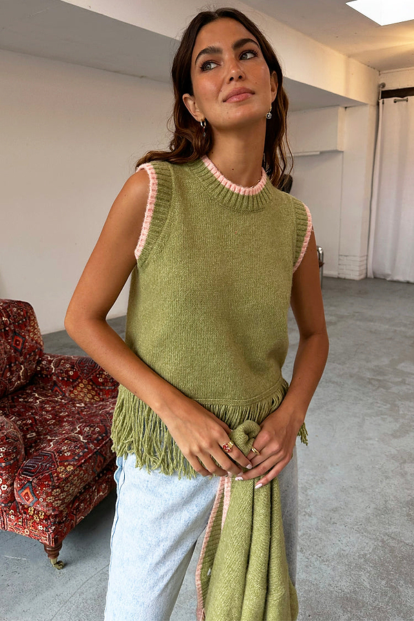 Olive Knit Tank Top