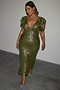 Olive Jacquard Tilda Dress