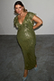 Olive Jacquard Tilda Dress