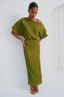 Thumbnail for caption_Model wears Olive Tilly Dress in UK size 10/ US 6