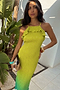 Lime Ombre Plisse Claudia Dress
