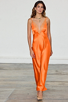 Thumbnail for caption_Model wears Orange Cateana Dress in UK size 10/ US 6