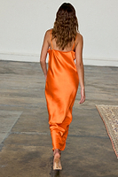 Thumbnail for caption_Model wears Orange Cateana Dress in UK size 10/ US 6